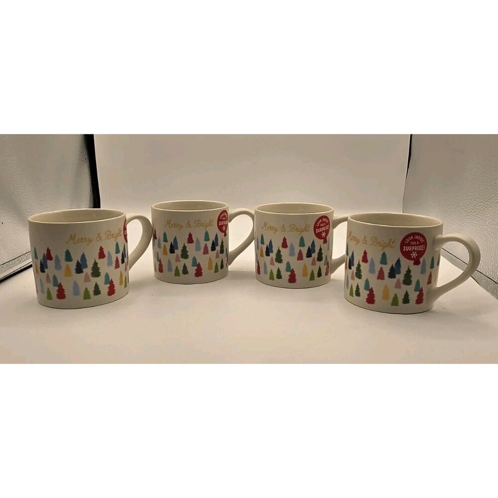 Target Wondershop Winter Christmas Tree Mug Cocoa Coffee 15 oz 2024 Set Of 4